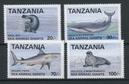 Tansania 1453-1456 Postfrisch Wale, Robben #HE846 - Tanzanie (1964-...)