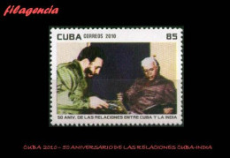 CUBA MINT. 2010-07 50 ANIVERSARIO DE LAS RELACIONES DIPLOMATICAS CUBA-INDIA - Nuevos