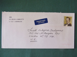 Luxembourg 2001 Cover To England - Writer - Philately Slogan - Lettres & Documents
