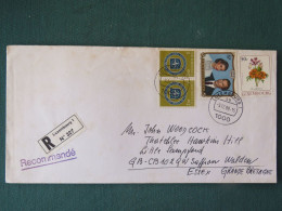 Luxembourg 1988 Registered Cover To England - Grand Duke NATO OTAN Flowers - Cartas & Documentos