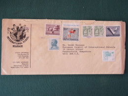 Yugoslavia 1984 Cover To England - Olympic Games Running - Post Office - Monument - Covers & Documents