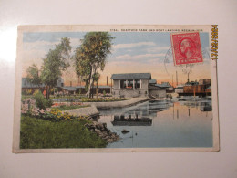 USA WISCONSIN NEENAH SHATTUCK PARK AND BOAT LANDING , 1921 TO ESTONIA , 2 CENT WASHINGTON BOOKLET STAMP - Other & Unclassified