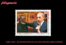 CUBA MINT. 2010-16 20 ANIVERSARIO DE LAS RELACIONES DIPLOMATICAS CUBA-NAMIBIA - Nuevos