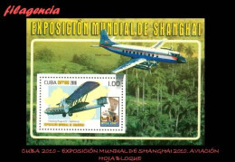 CUBA MINT. 2010-22 EXPOSICION MUNDIAL SHANGHAI 2010. AVIONES. HOJA BLOQUE - Nuevos