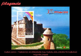 CUBA MINT. 2010-23 TURISMO. LUGARES TURÍSTICOS DEL ORIENTE CUBANO. HOJA BLOQUE - Nuevos