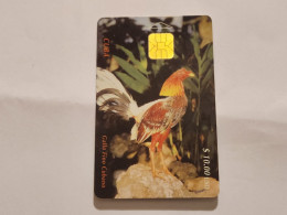 CUBA-(CU-ETE-0011)-Gallo Fino Cubano-(11)-($10)-(0000967635)-used Card+1card Prepiad Free - Kuba