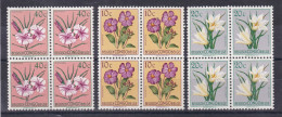 BELGISCH CONGO BELGE FLEURS EN BLOC DE 4  NEUFS SANS CHARNIERES ** - Unused Stamps