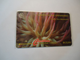 ST VINCENT GRENADINES  USED CARDS  MARINE LIFE FLOWERS  ANEMONES - Pesci