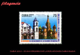 CUBA MINT. 2010-44 50 ANIVERSARIO DE LAS RELACIONES DIPLOMÁTICAS CUBA-RUSIA - Nuevos