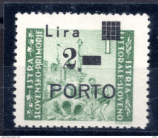 Istria Occ. Jugoslava - Segnatasse Lire 2 Su 1 Soprastampa Fortemente Spostata - Sonstige & Ohne Zuordnung