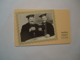 GREECE MINT CARDS COLLECTIVE CINEMA  COMIC ACTOR STAN & OLLIE 2 SCAN - Cinéma