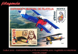 CUBA MINT. 2011-02 EXPOSICIÓN FILATÉLICA INDIPEX 2011. MUJERES EN LA AVIACIÓN. HOJA BLOQUE - Nuevos