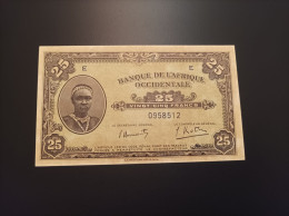 Billete De África Occidental (Costa De Marfil) De 25 FRANCS, Año 1942, UNC - Costa De Marfil