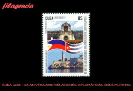 CUBA MINT. 2011-12 65 ANIVERSARIO DE LAS RELACIONES DIPLOMÁTICAS CUBA-FILIPINAS - Nuevos