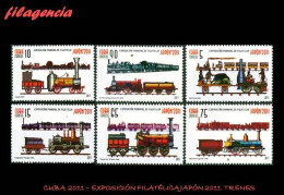 CUBA MINT. 2011-13 EXPOSICIÓN FILATÉLICA JAPÓN 2011. TRENES - Nuevos