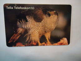 SWEDEN   USED   PHONECARDS  BIRD BIRDS OWLS - Autres & Non Classés