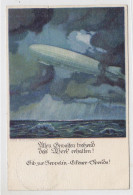 Zeppelin Farbige Karte - Airmail & Zeppelin