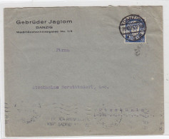 Danzig Brief Der Fa.Gebrüder Jaglom Mit EF Nach Stockholm - Cartas & Documentos