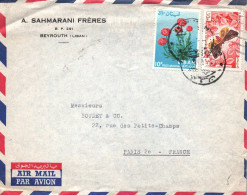 ENVELOPPE DU LIBAN  A. SAHMARANI FRERES A BEYROUTH - BEAU CACHET ET TIMBRES - Liban