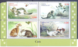 2021. Tajikistan, Cats, 4v Perforated, Mint/** - Tadjikistan