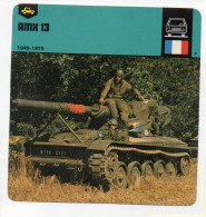 FICHE CHAR MILITAIRE - AMX 13 - Andere & Zonder Classificatie