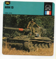 FICHE CHAR MILITAIRE - AMX 13 - Otros & Sin Clasificación