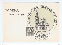 MODENA:  I° MANIFESTAZIONE  FILATELICA  MODENESE  10 -11- GEN. 1959  -  FG - Expositions