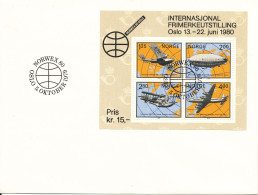 Norway FDC 5-10-1979 NORWEX '80 Minisheet Air Transport - FDC