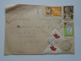 ZA486.7  Romania  -Cover - 1960 Hateg  Hunedoara  - To Vienna,  Austria -stamp Butterfly Papillon - Lettres & Documents