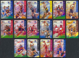 AUSTRALIA 1996 45c Multicoloured-Self Adhesive Set Of 100th Ann Of AFL Used - Usados