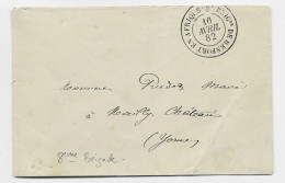 TUNISIE TAD BRIGde DE RENFORT EN  AFRIQUE 16 AVRIL 1882 PETITE LETTRE - Briefe U. Dokumente