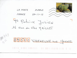 France 2012 - AA 749 - OBLITERE S/ Enveloppe 2013 : LEGUMES = POTIRONS VERTS - Cartas & Documentos