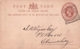 CAPE OF GOOD HOPE - POST CARD ONE PENNY 1893 JOHANNESBURG / 5249 - Cape Of Good Hope (1853-1904)