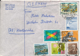 Japan Air Mail Cover Sent To Germany 15-11-1967 Topic Stamps - Corréo Aéreo