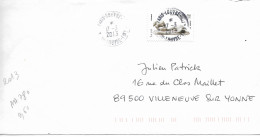 France 2013 - AA 780 - OBLITERE S/ Enveloppe 2013 : Les Animaux Dans L'art = Les Rats Et L'oeuf Par Peters / Obl. Ronde - Cartas & Documentos