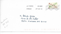 France 2012 - AA 766 - OBLITERE S/ Enveloppe 2013 : Les VOEUX, BONNE ANNEE, Lettres BRODEES - Storia Postale