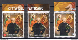 2022 Italia - Vaticano - Smom - Argentina, 150 Anniversario Nascita San Luigi Orione - 4 Valori - Emissione Congiunta - - Emissions Communes