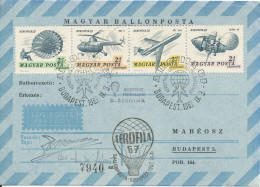 Hungary Ballonpost Air Mail Cover Budapest 3-9-1967 Aerofila 1967 Complete Set Of 4 Very Nice Cover - Cartas & Documentos