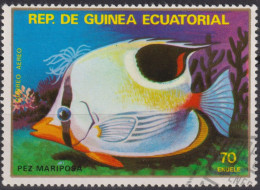 1979 Äquatorial-Guinea AEREO ° Mi:GQ 1475, Yt:GQ PA118-B, Saddle Butterflyfish (Chaetodon Ephippium), Fische - Äquatorial-Guinea