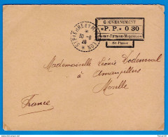 LETTRE DE 1926 - SAINT-PIERRE-ET-MIQUELON POUR AMANVILLERS (MOSELLE) - CACHET "GOUVERNEMENT "P. P." 0 30" + OBLITERATION - Cartas & Documentos