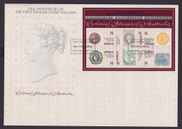 Australien Brief Block Queen Victoria Die Erste Briefmarke 150 Jahre - Collezioni