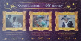 New Zealand 2016, Queen Elizabeth II - 90th Birthday, MNH Unusual S/S - Neufs