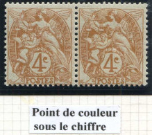 Réf 83 > FRANCE  TYPE BLANC < N° 110 * * Variété < Point De Couleur Sous Le Chiffre 4 < Neuf Luxe * * MNH - 1900-29 Blanc