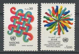 NU Genève 1982 N° 103/104 ** Neufs  MNH  Superbes C 2.30 € Contre L'apartheid Série Courante Symboles Nations Unies - Neufs