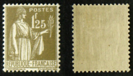 N° 287 1,25F Olive PAIX Neuf N* TB Cote 85€ - 1932-39 Vrede