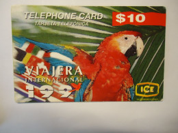 COSTA RICA  USED   CARDS   BIRDS BIRDS PARROTS - Papegaaien & Parkieten