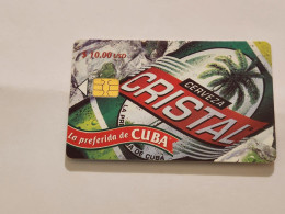 CUBA-(CU-ETE-0125C)-Cerveza Cristal-3(25)-($10)-(0004519331)-used Card+1card Prepiad Free - Kuba