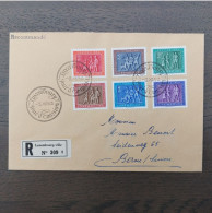 Luxemburg 1953 Satz 517/23 FDC Auf R-Umschlag Nach Bern (Schweiz). - Storia Postale