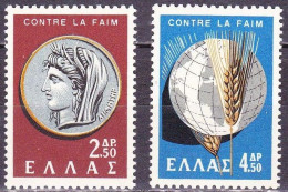 GREECE 1963 World Struggle Against Hunger MNH Set Vl. 865 / 866 - Unused Stamps