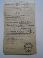 D200950   Romania   Aviz  300 Lei  Buda Irma -Valeasingeorgie Hunedoara -Calan -   1957 - Cartas & Documentos